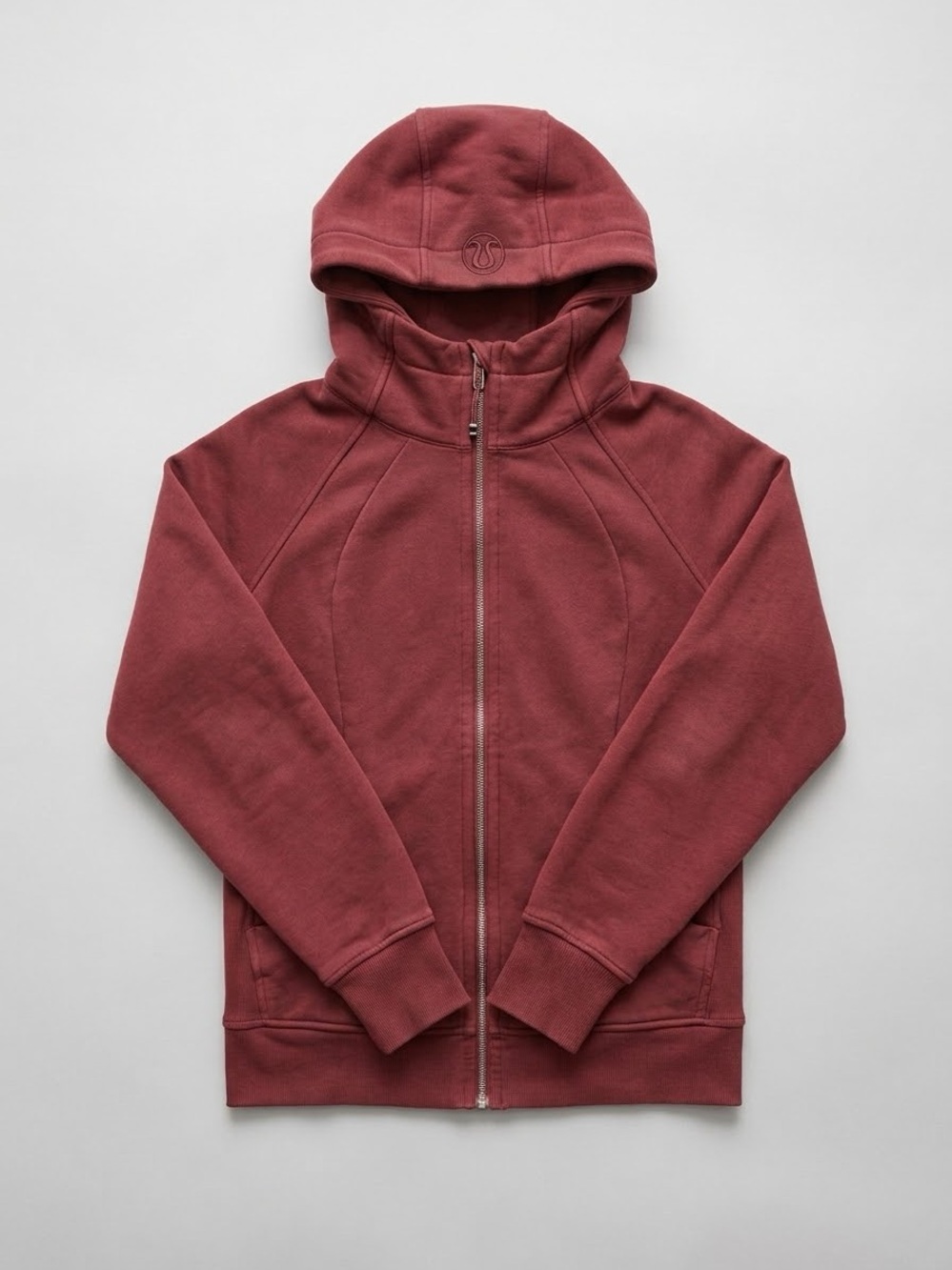 Lululemon Scuba Full Zip Hoodie Red Merlot Burgundy Size 10